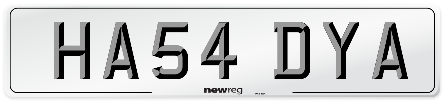 HA54 DYA Number Plate from New Reg